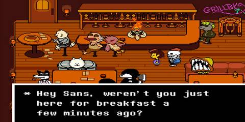 sans and the main character together