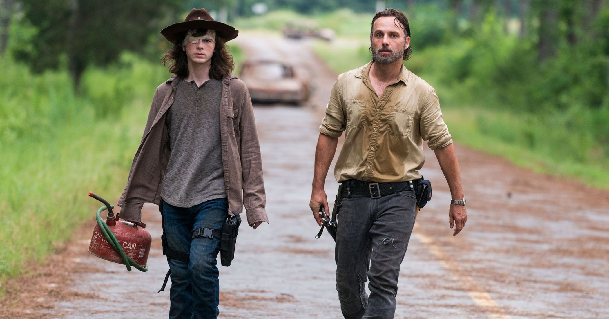 rick and carl in the walking dead