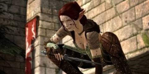 Tallis looking down in Dragon Age 2