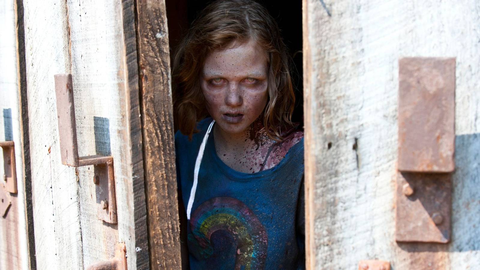 Sophia as zombie in the walking dead