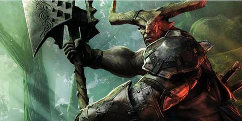 Iron Bull getting ready to attack in Dragon Age: Inquisition