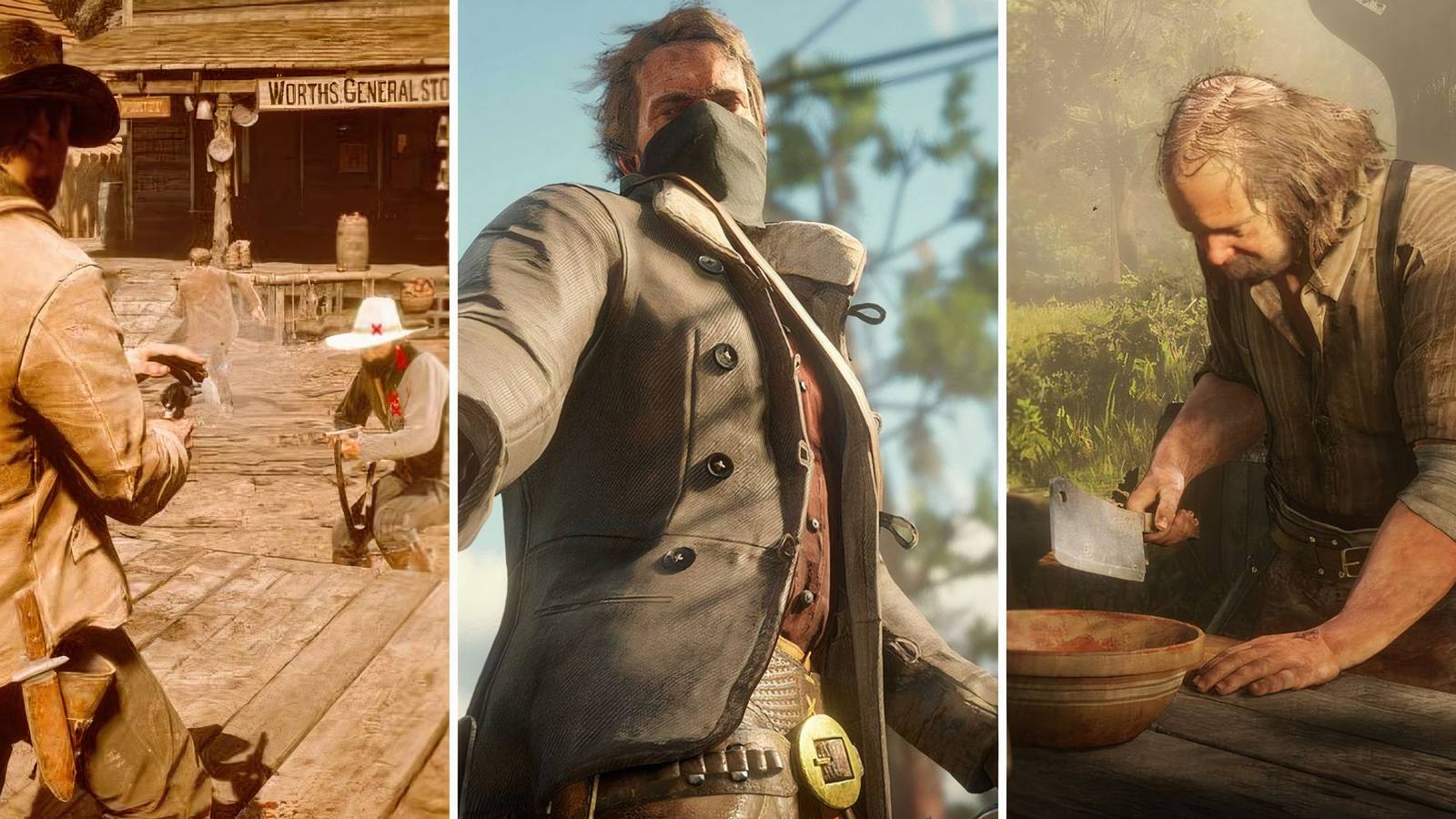 A grid showing Arthur and Pearson in Red Dead Redemption 2