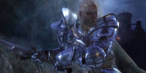 Sten getting ready to attack in Dragon Age: Origins