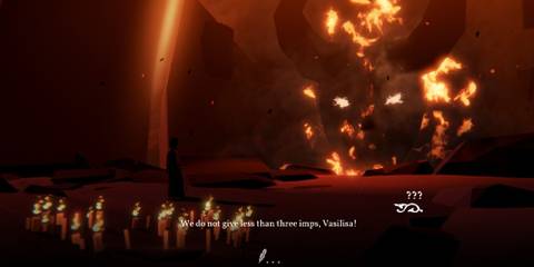 A demon face in fire in Black Book