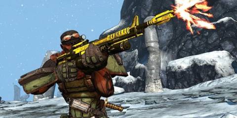 Roland with a gun in Borderlands