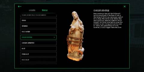 A statue of Christ in Ghost Watchers