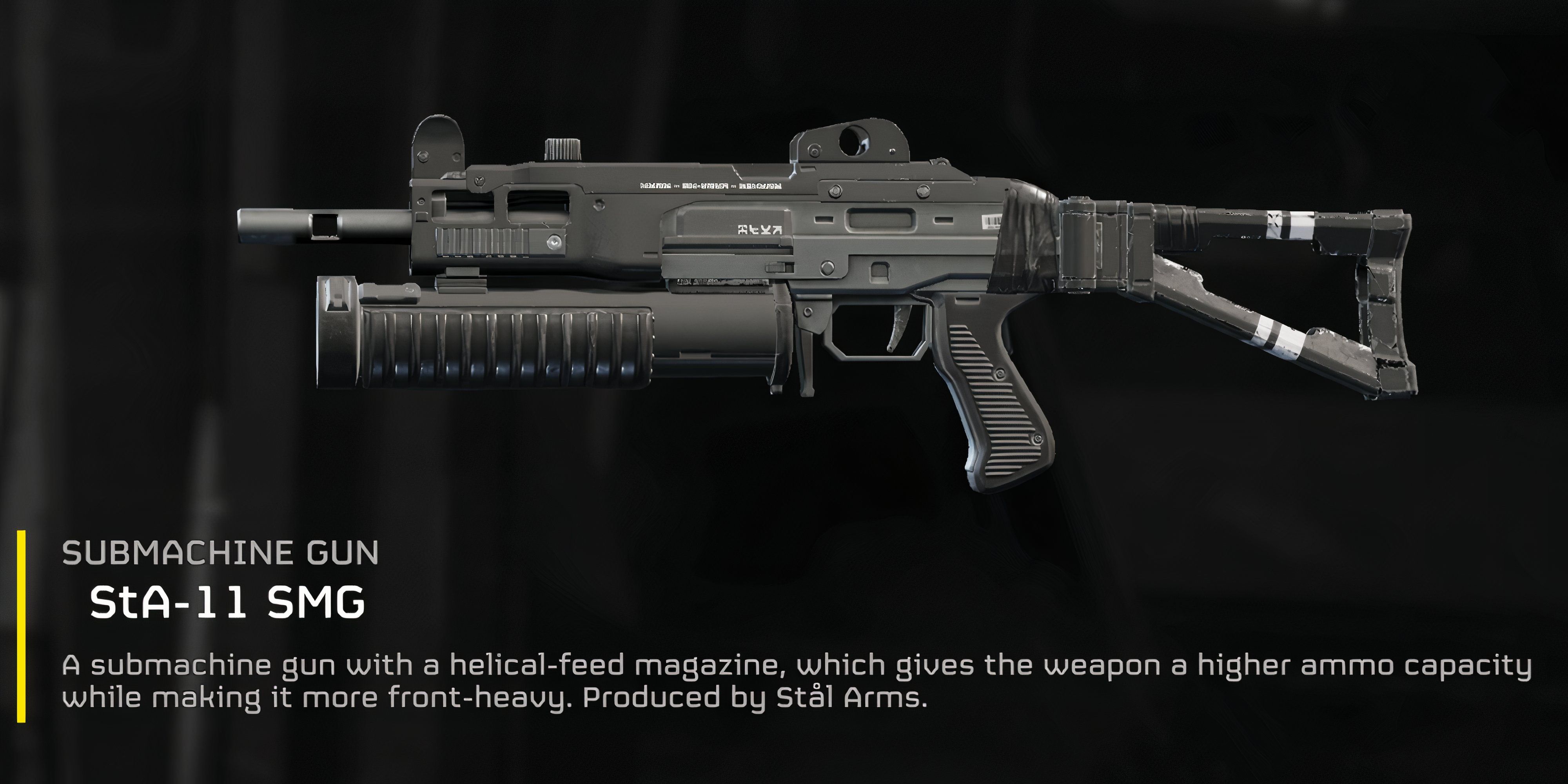 the StA-11 SMG with description in the armory