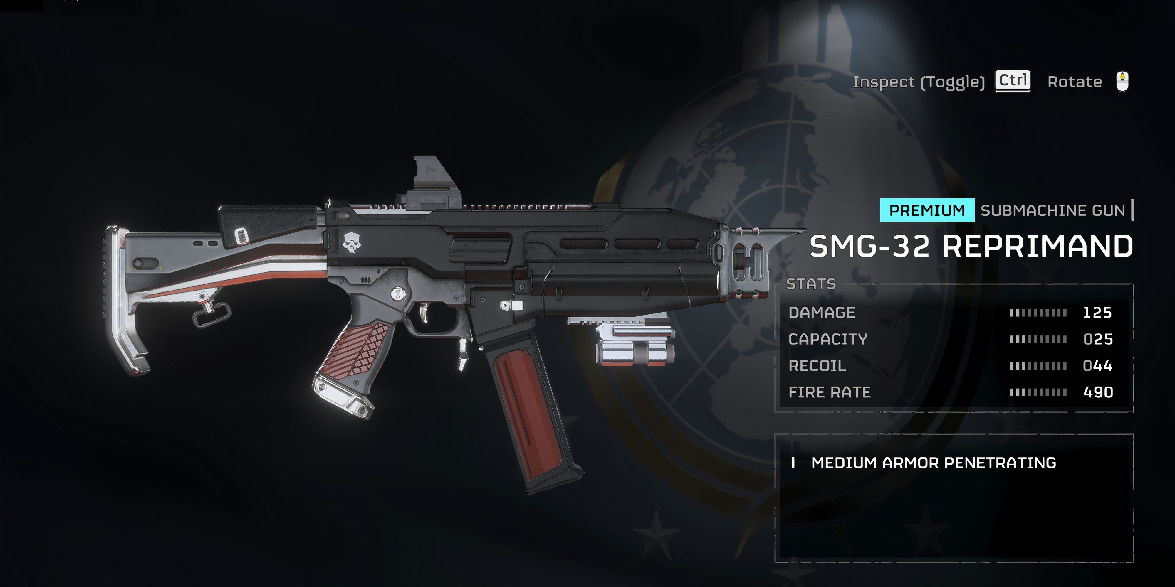 the SMG-32 Reprimand in the armory