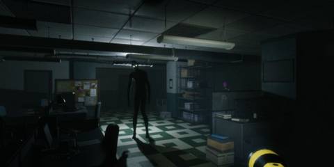 A ghost with glowing white eyes in Ghost Watchers