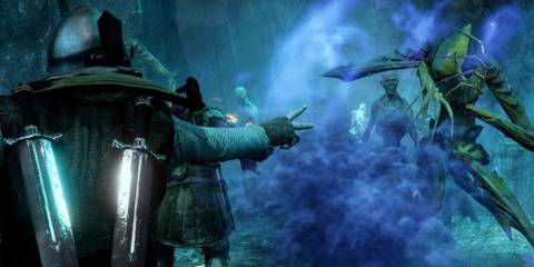 Cole using knockout powder in Dragon Age: Inquisition