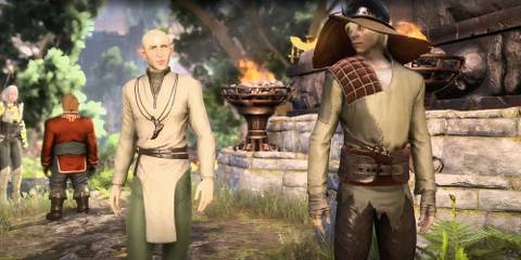 Cole and Solas looking at each other in Dragon Age: Inquisition