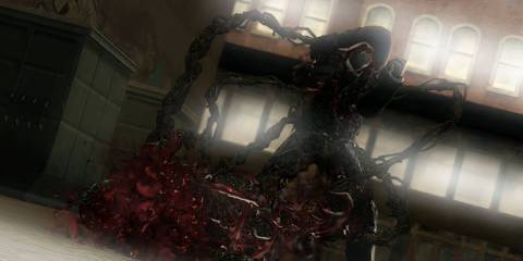 Alex Mercer attacking someone in Prototype