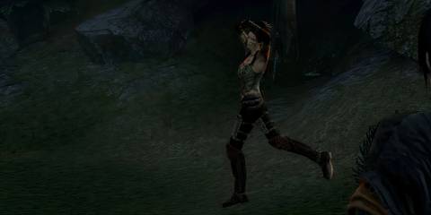 Tallis prancing around in Dragon Age 2