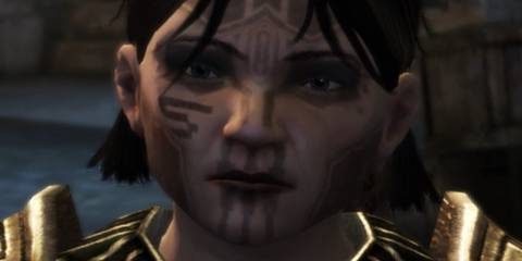 close-up of Sigrun in Dragon Age: Origins
