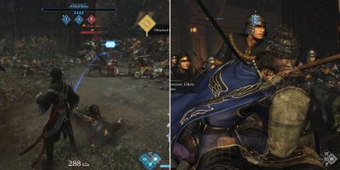 The Blue Line Connecting The Player & A Companion & A Companion Using A Chain Battle Art