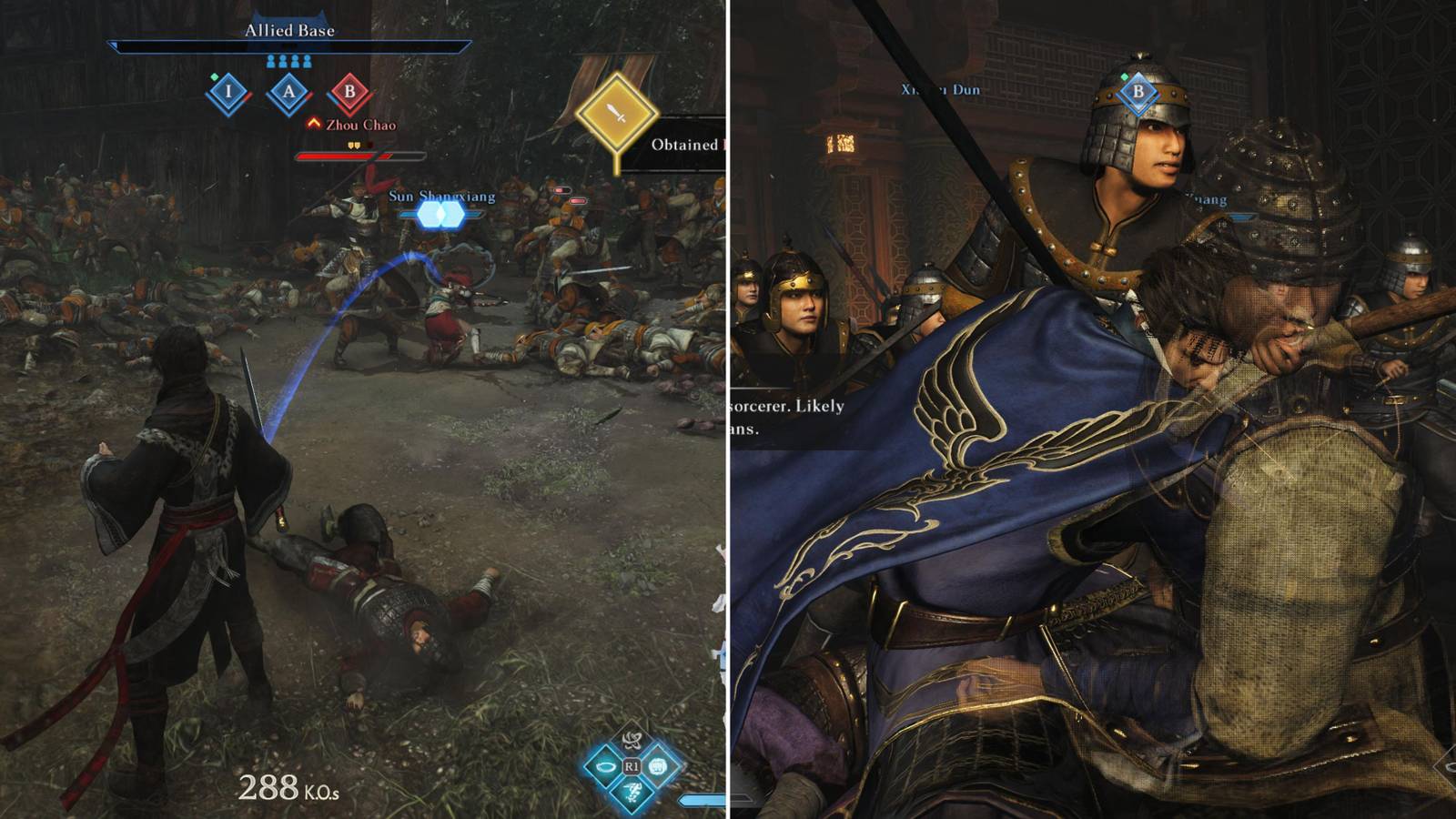 The Blue Line Connecting The Player & A Companion & A Companion Using A Chain Battle Art