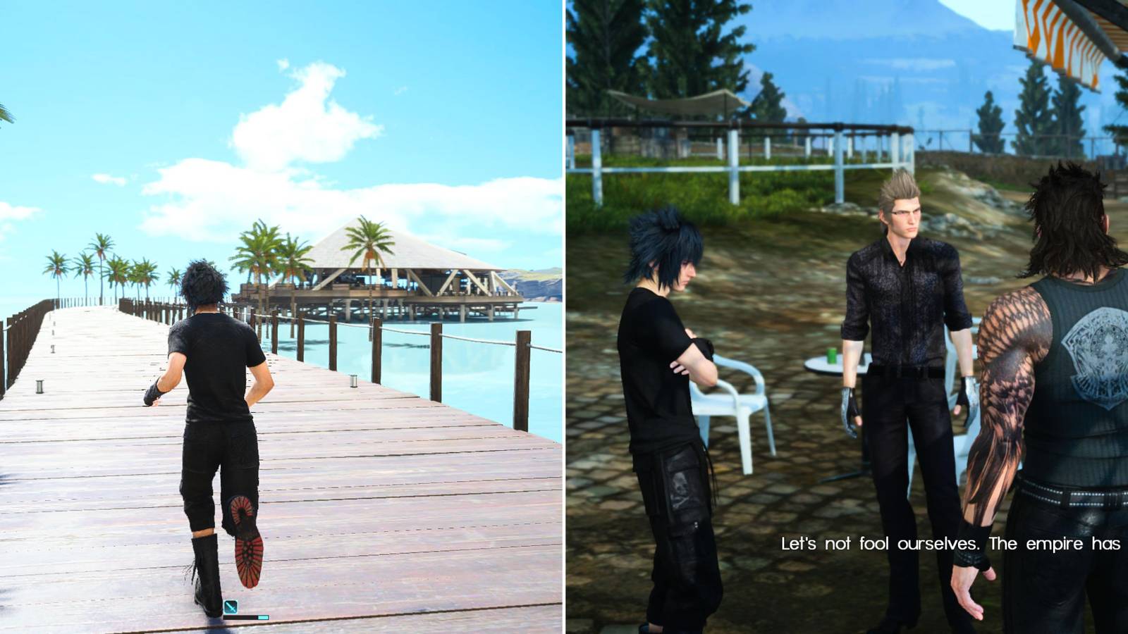 Noctis Running On The Boardwalk & The Party Talking