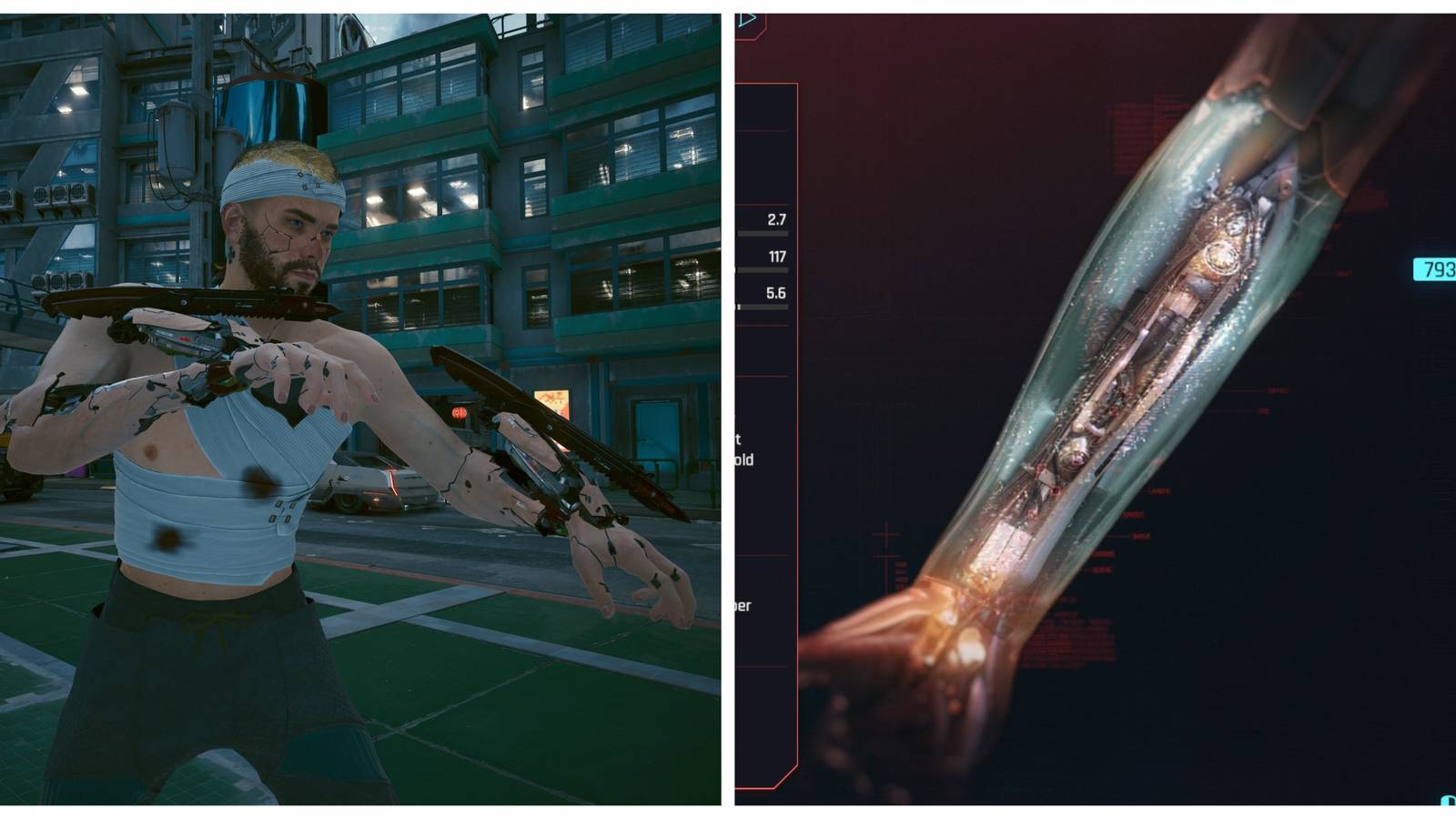 v with mantis blades arms cyberware