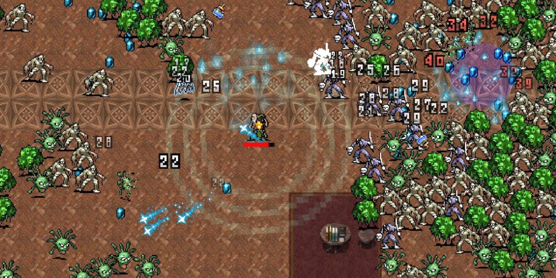gameplay still from Vampire Survivors (2022)