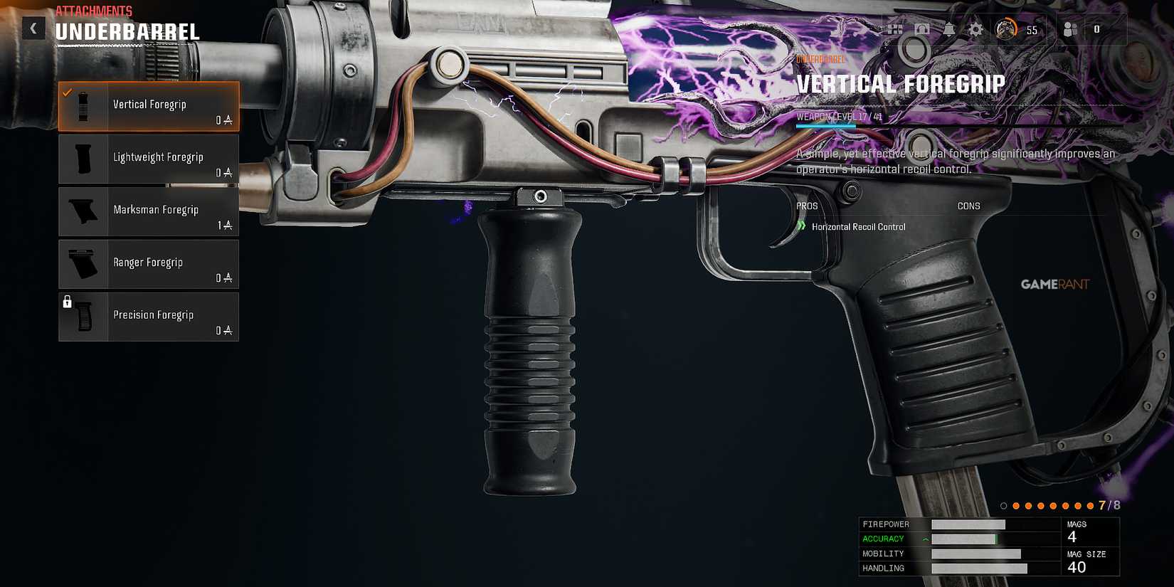 Vertical Foregrip Attachment in Black Ops 6 Zombies 