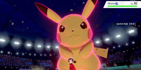Victor dynamaxing his Pikachu.