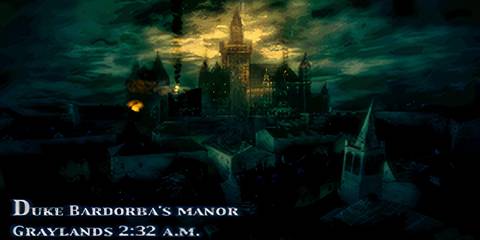 establishing shot of the duke's manor