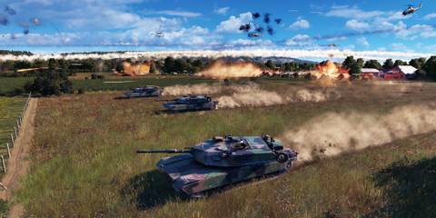 Warno tanks in field