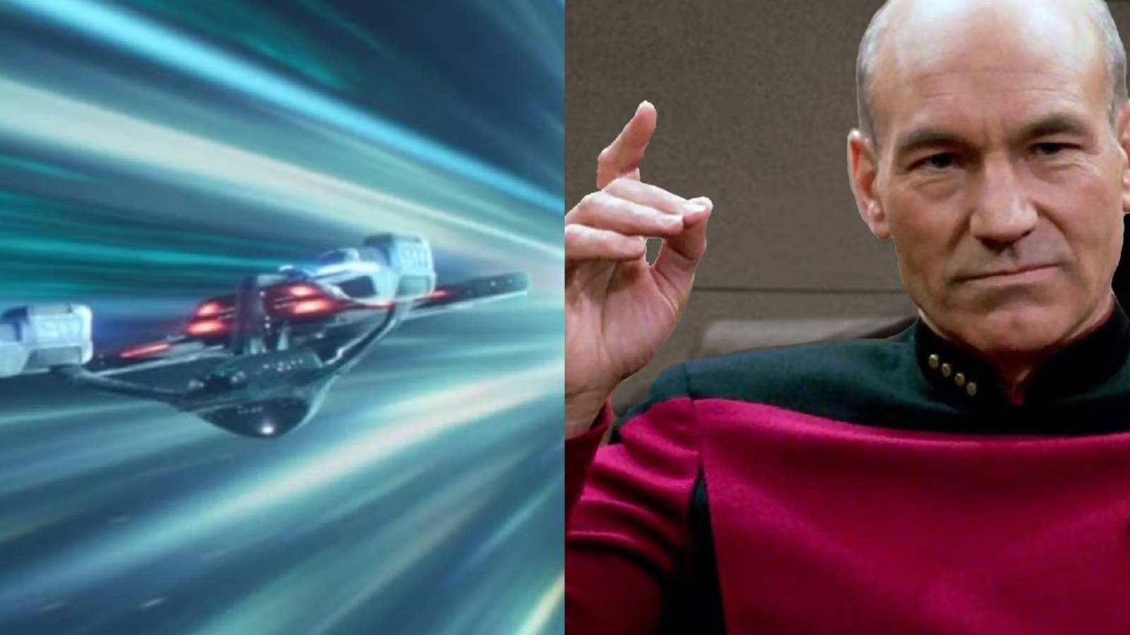 Starship adjacent to Picard