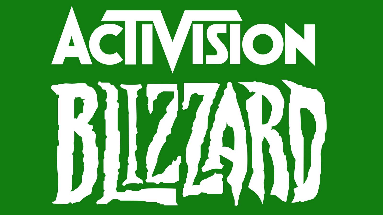 white Activision Blizzard logos on Xbox green background 2x1 composite