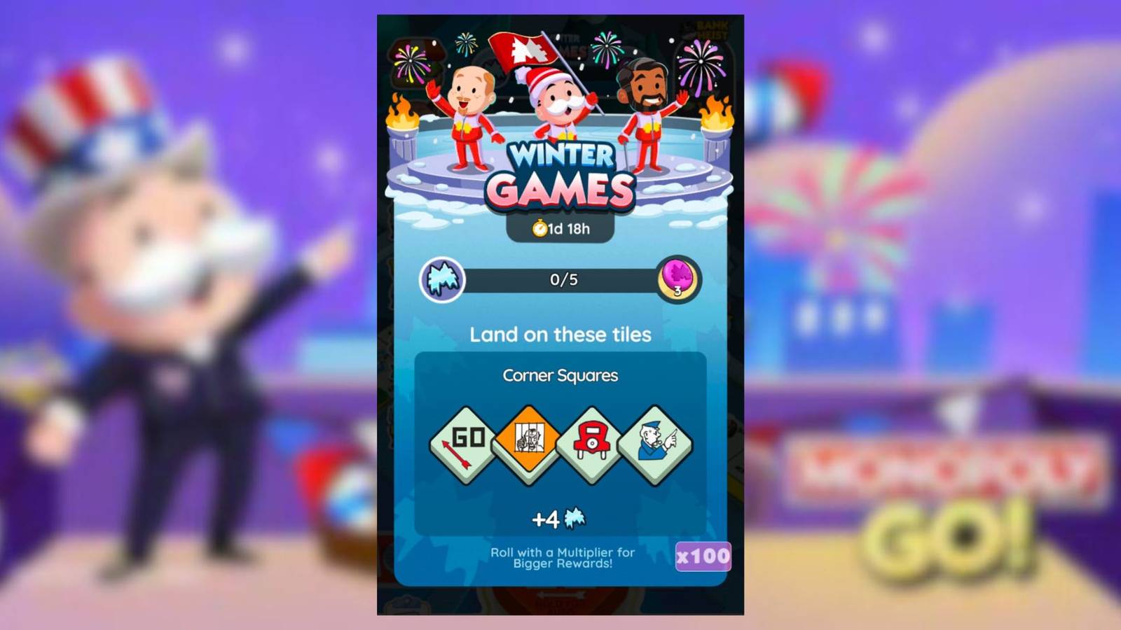 winter games monopoly go