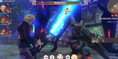 the party in battle with metal face