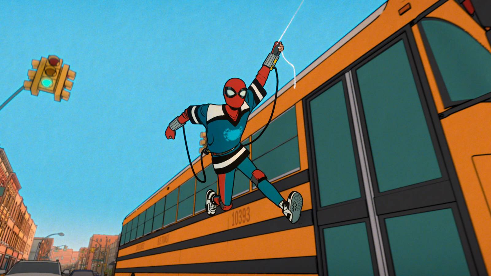 Your Friendly Nieghborhood Spider-Man spider-man beside school bus Cropped-1