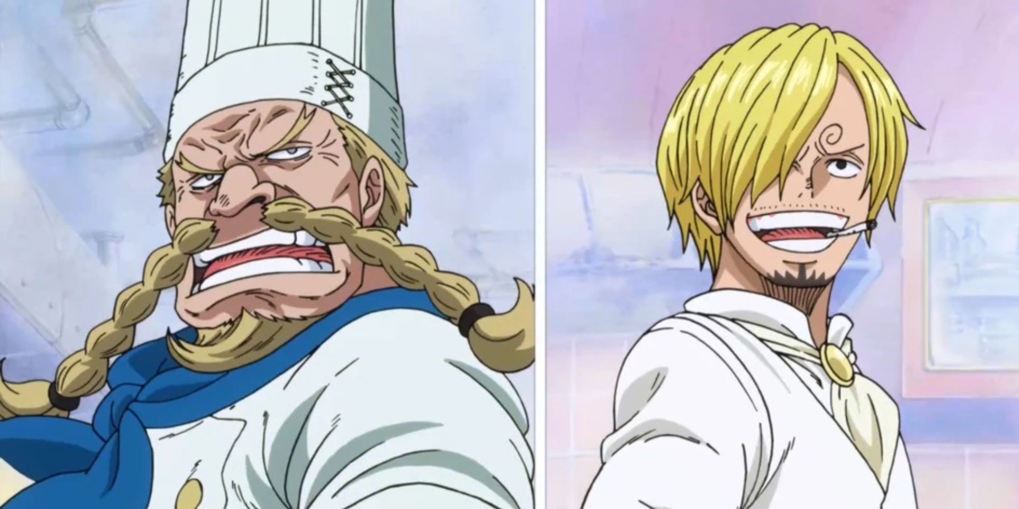 Zeff and Sanji cooking at the same time.