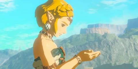 Zelda looking at her stone in The Legend of Zelda: Tears of the Kingdom