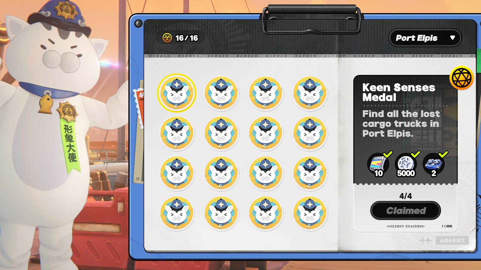 Zenless Zone Zero All Officer Mewmew Medals In Port Elpis