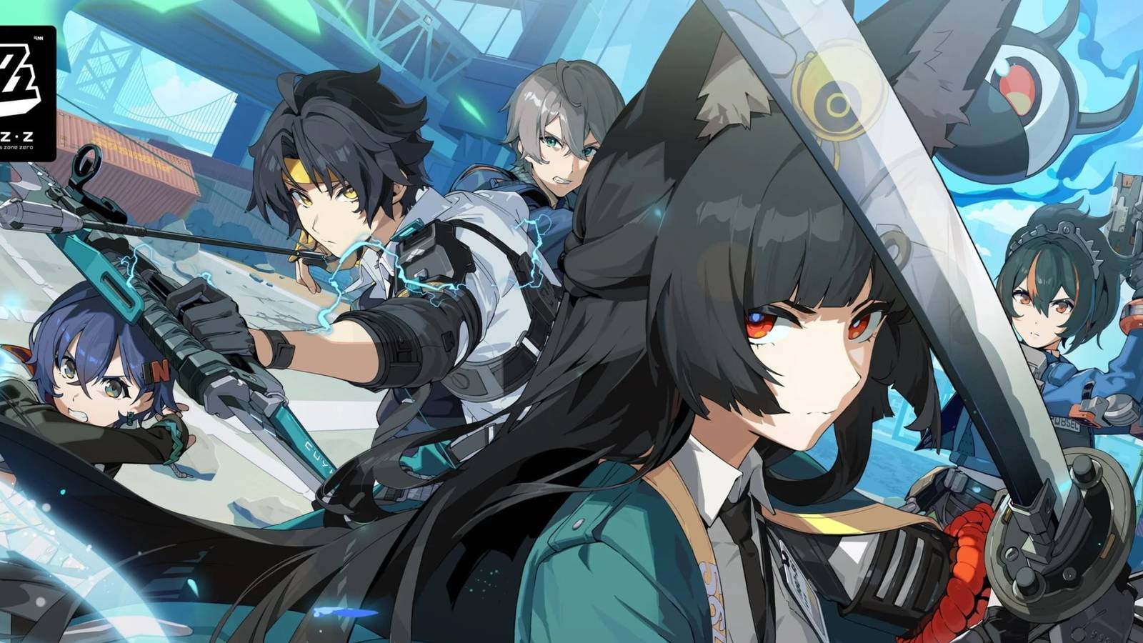 The key visual for Zenless Zone Zero's Version 1.4 showing the members of Section 6.