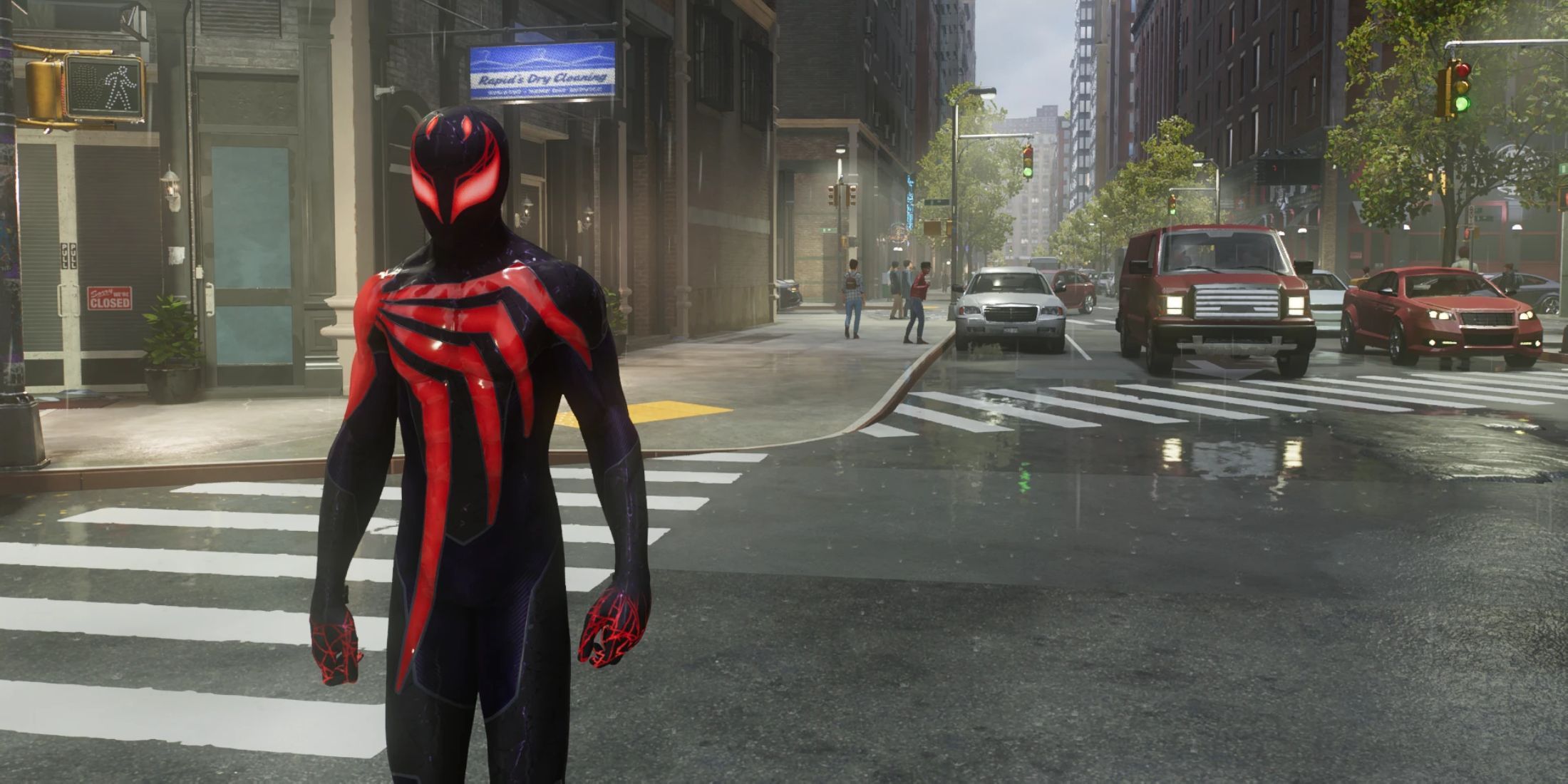 An image from the Over the Shoulder camera mod for Marvel's Spider-Man 2