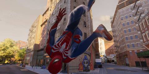 An image from the Parkour Overhaul camera mod for Marvel's Spider-Man 2