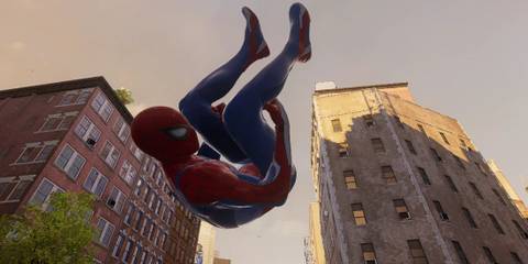 An image from the Parkour Overhaul camera mod for Marvel's Spider-Man 2