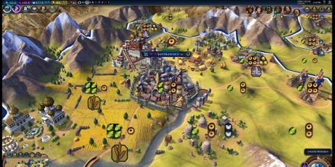 An American City From Sid Meier's Civilization VI Campaign