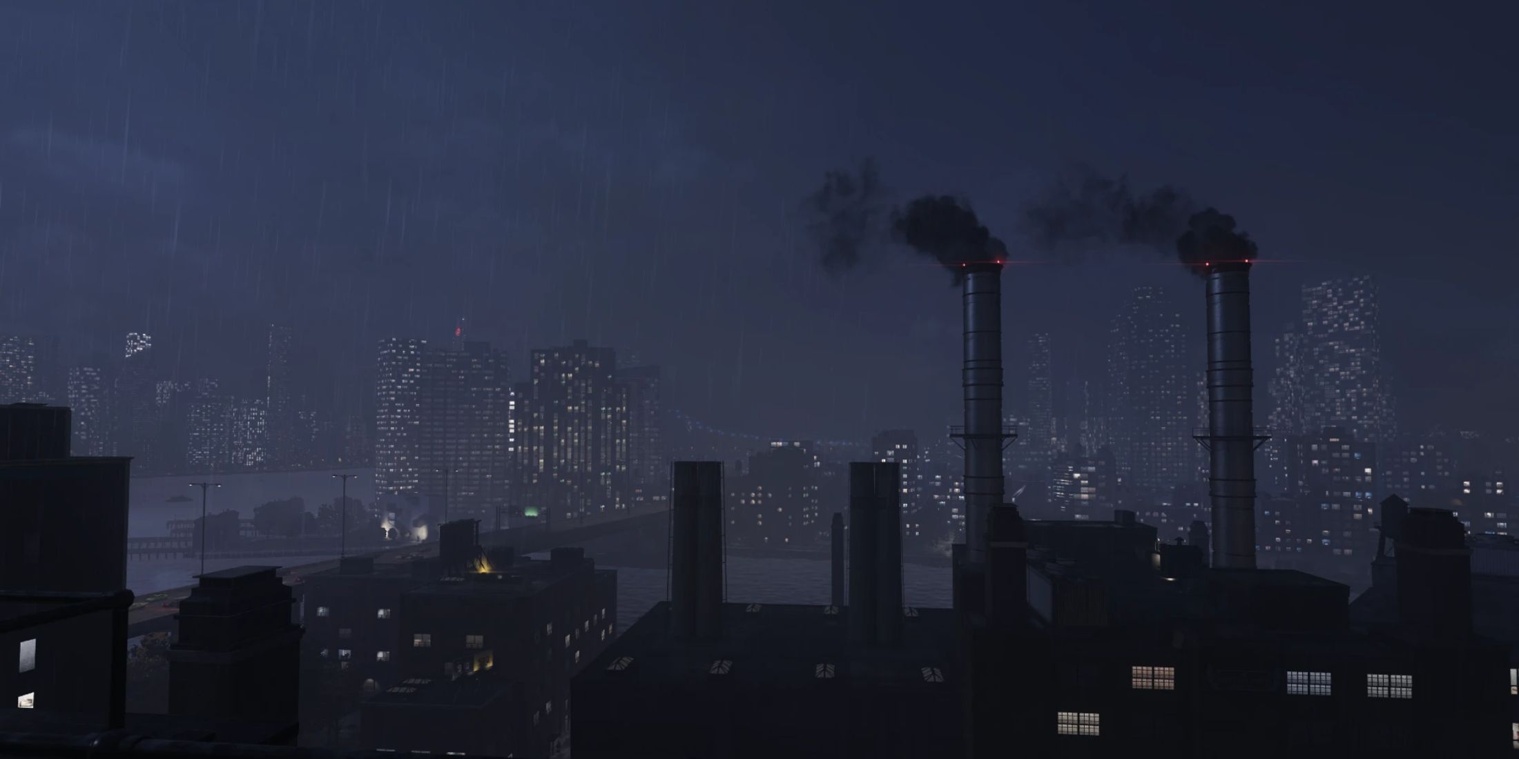 An image from the Raining Night Atmosphere mod for Marvel's Spider-Man 2