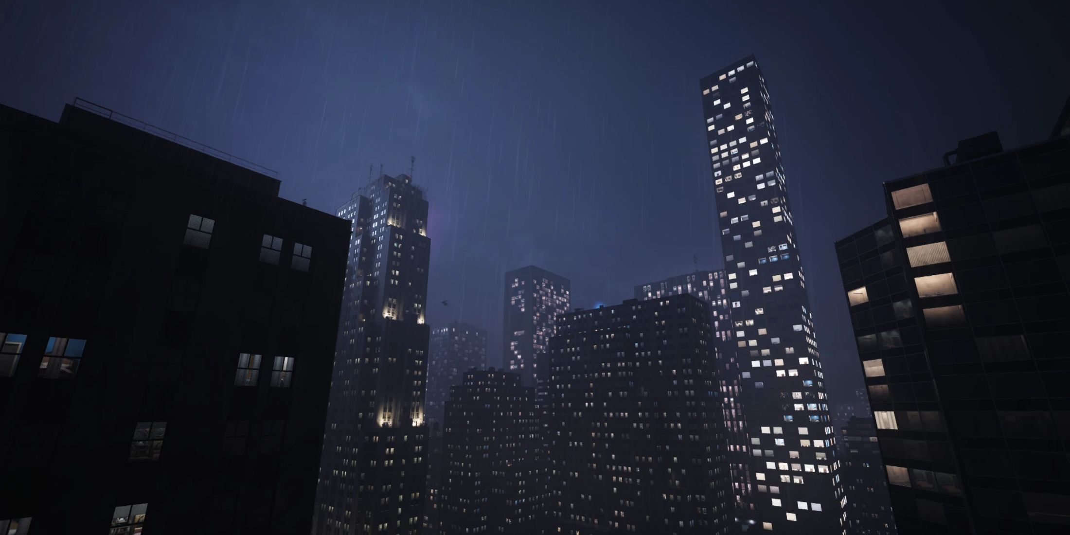 An image from the Raining Night Atmosphere mod for Marvel's Spider-Man 2