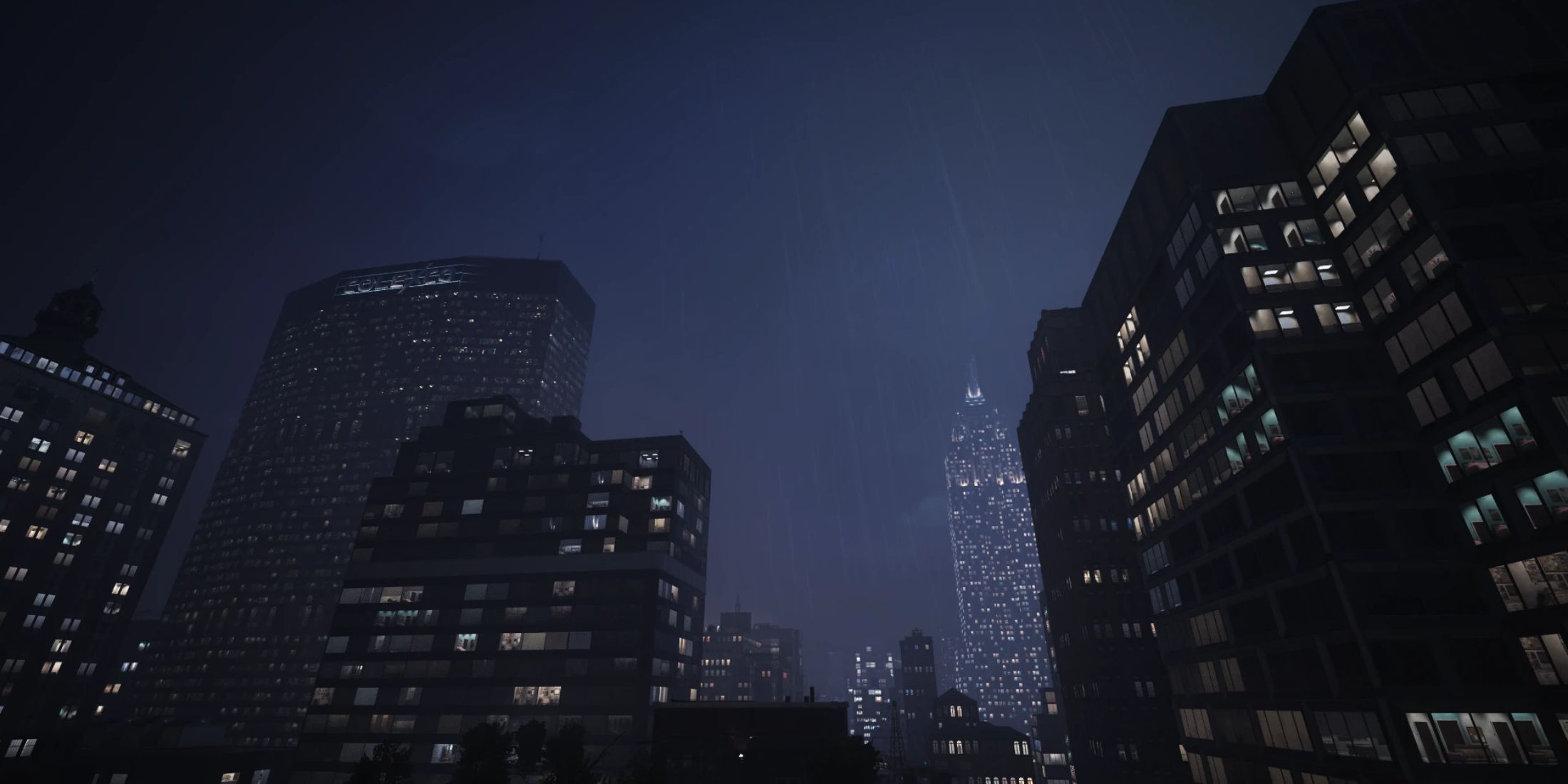 An image from the Raining Night Atmosphere mod for Marvel's Spider-Man 2