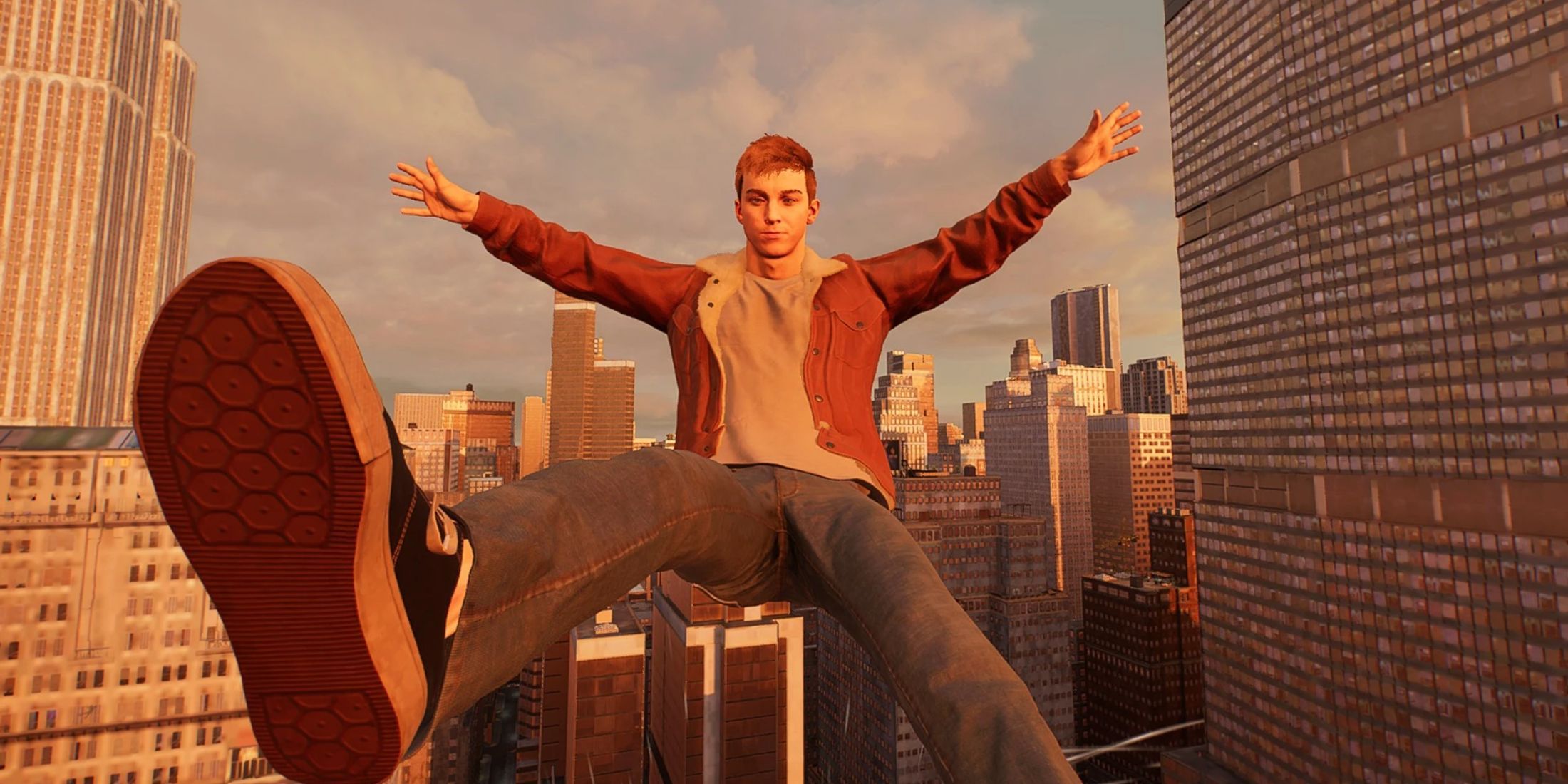 An image from the Corduroy Peter Suit Replacer mod for Marvel's Spider-Man 2 on the PC