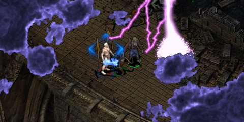 Party battling atop the parapets