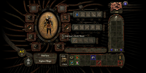 Character inventory screen