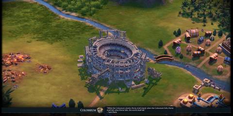 The Colosseum Wonder Being Built in Sid Meier's Civilization 6