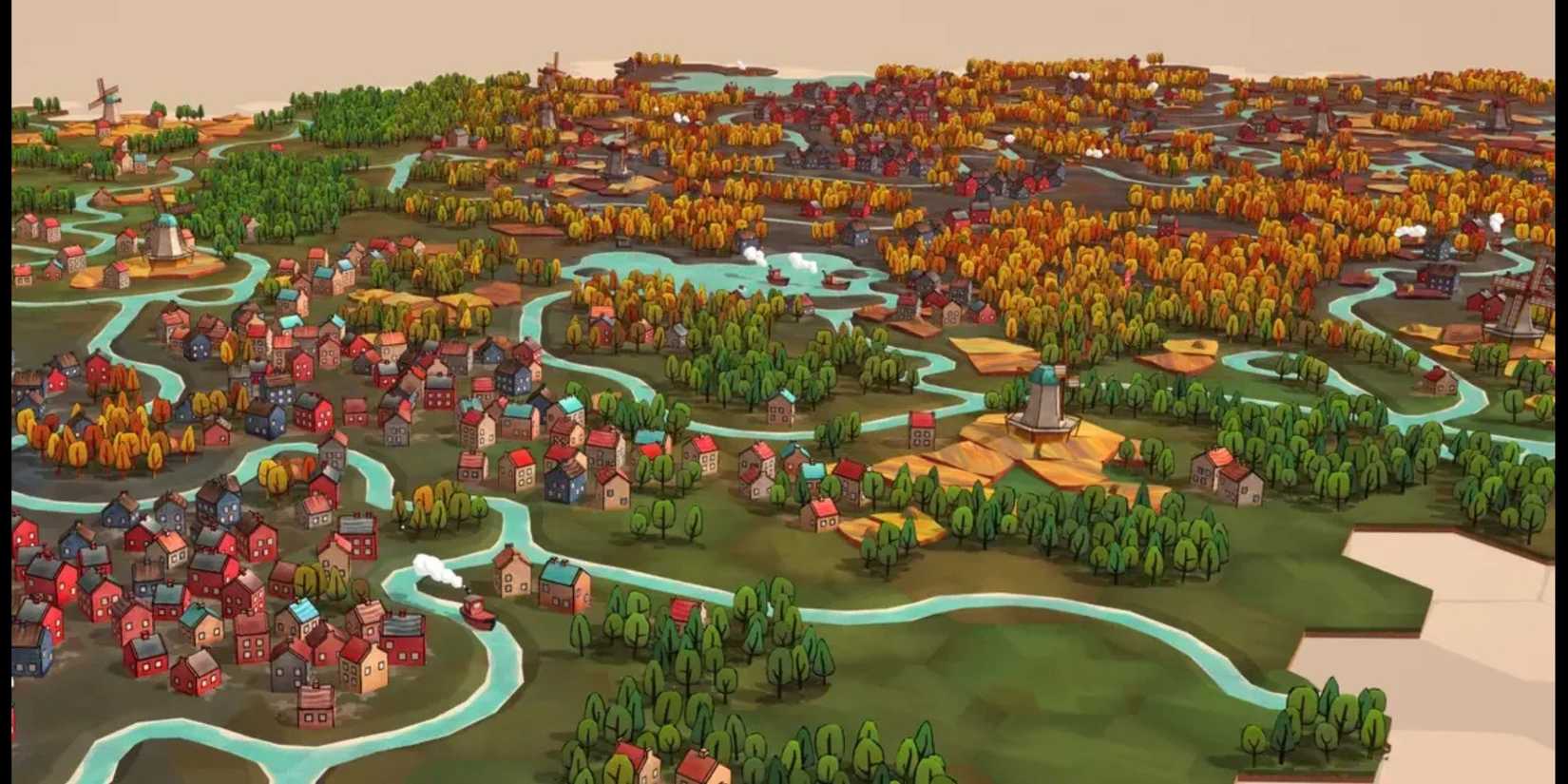 Late Game Map in Dorfromantik