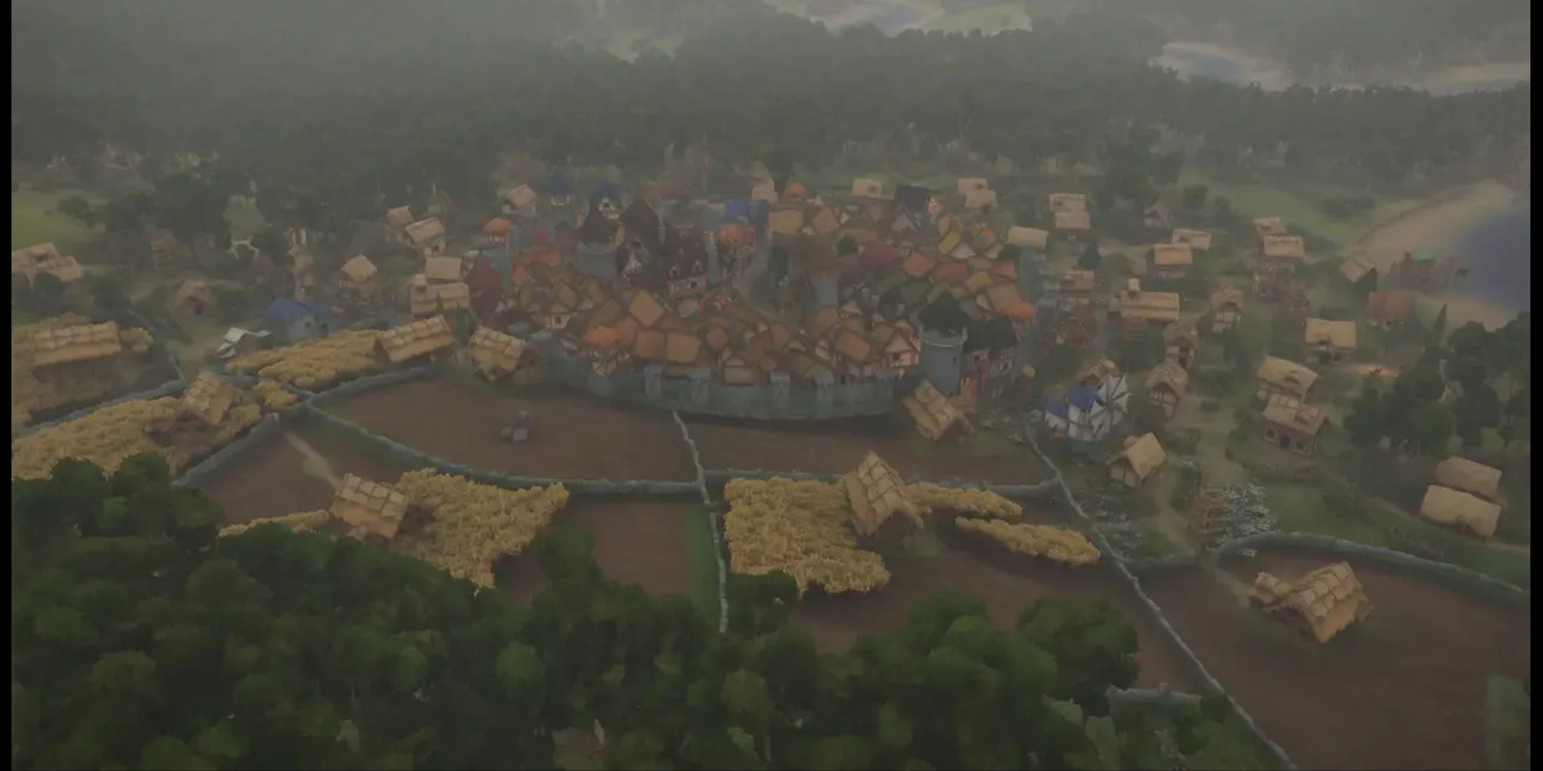 A Zoomed Out View of a Built Up Town In Foundation