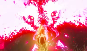 A Key Frame From The Legend Of Zelda Breath Of The Wild Showing Princess Zelda being Approached By Ganon